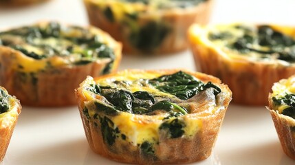 Delicious Spinach Frittata Bites in a Minimalist Style Presentation