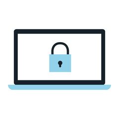 Secure Laptop Vector Icon.