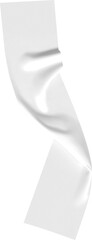 An abstract, flowing white fabric artwork against a transparent background, ideal for textures or...