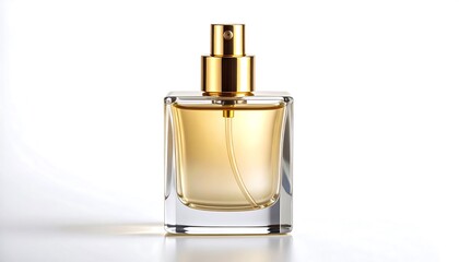 Luxury Fragrance Bottle with Golden Spray Nozzle.