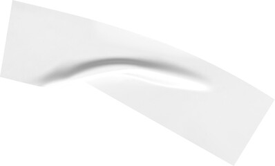 A curved white object with smooth shading appears against a stark transparent background, creating...