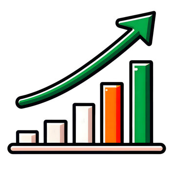 Growth Chart with Upward Arrow  Business Success & Progress Concept