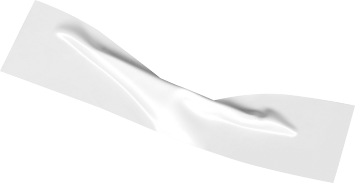 A white ribbon undulates gracefully on a transparent backdrop, offering a modern, minimalist design element for creative projects, transparent background
