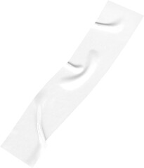 An adhesive tape strip in white color presents a practical design element with a transparent background for creative projects.