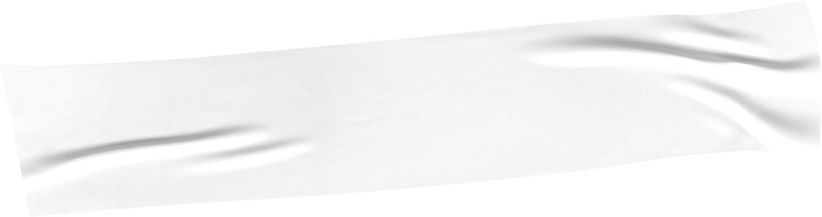 White fabric banner sways gently against a stark background, a flowing cloth element, suitable for overlays and backgrounds in design projects, transparent background