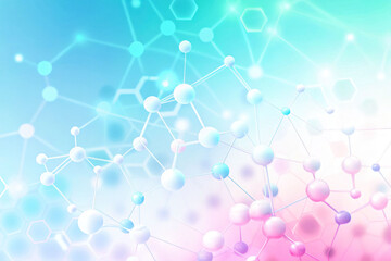Bright, abstract background of interconnected molecules and hexagonal patterns, science and innovation
