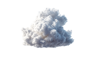 Realistic white clouds isolated on transparent background