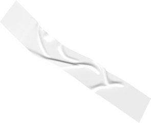 White adhesive tape strip detail presents a versatile design element, perfect for graphic projects and creative applications with a transparent background.