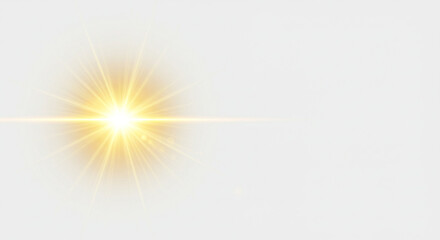 Obraz premium Intense light source effect with shimmering gold rays and bright optical lens flare element