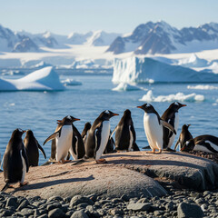 Obraz premium several penguins