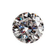 Sparkling Round Diamond on Black Background with Bright Reflections
