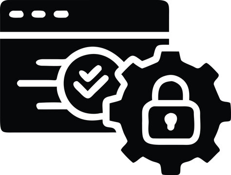 Secure website settings and data protection icon