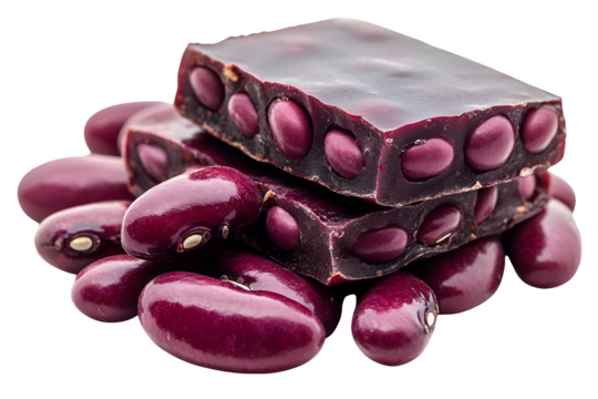 A pile of canned red kidney beans isolated on a white background - Powered by Adobe