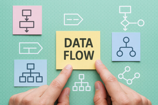Organizing the transfer information between interconnected steps highlights efficient workflow and structured communication in business processes - Powered by Adobe
