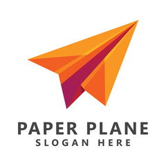 Logo illustration paper plane colorful Template