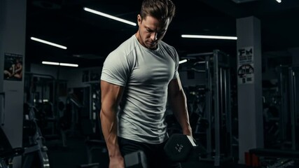 Dedicated Weightlifting in a Modern Gym: Strongman Training with Dumbbells