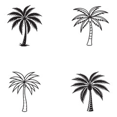 Fototapeta premium set of vector palms