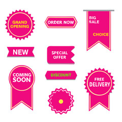 Vibrant Pink Promotional Labels Collection stickers