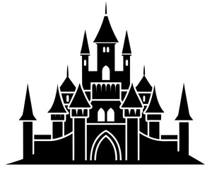 Obraz premium Fairytale Castle Silhouette Vector