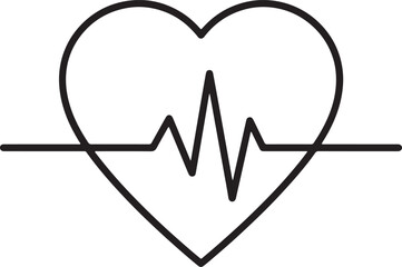 Minimalist heartbeat icon representing cardiovascular health and medical wellness