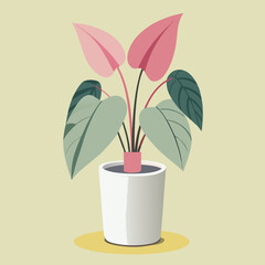 Potted Indoor Decorative Plant Vector