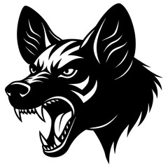 Angry Wolf Head – Monochrome Wild Animal Mascot