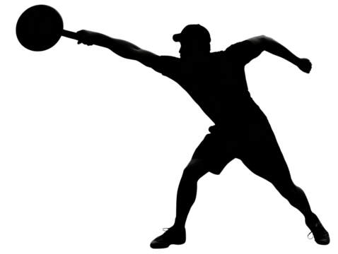 Tennis Player Silhouette in Action: A dynamic silhouette of a tennis player, poised mid-swing, ready to unleash a powerful forehand, capturing the energy and precision of the sport.