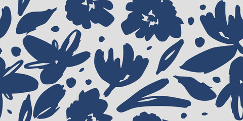 Exotic hand drawn flowers, seamless patterns with floral for fabric, textiles, clothing, wrapping paper, cover, banner, interior decor, abstract backgrounds. vector illustration.