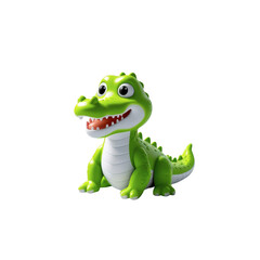 Fototapeta premium Adorable Cartoon Crocodile Toy, 3D Render