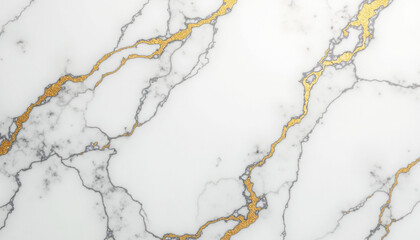 Luxurious white marble texture with shimmering gold vein pattern design backdrop