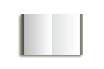 Open Book: A pristine open book lies ready, its blank pages inviting the reader to a world of stories. This photorealistic depiction of an open book symbolizes knowledge, information.