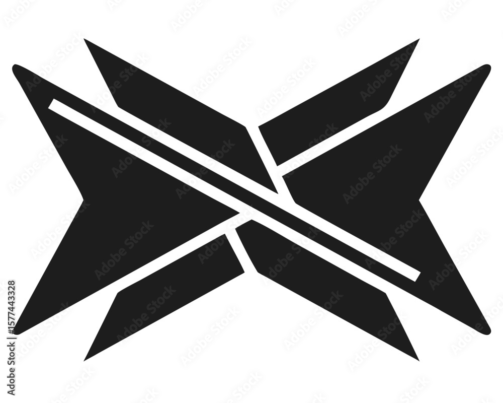 Poster abstract silhouette design featuring two intersecting triangle shapes representing modern concepts