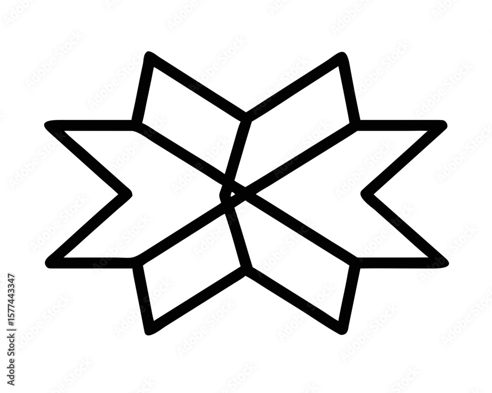 Poster black silhouette design featuring two intersecting triangles creating a dynamic shape