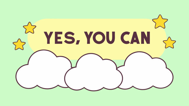 Yes you can quote on green background with clouds