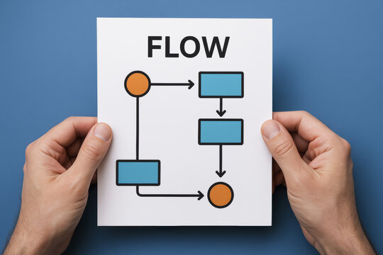 A conceptual representation workflow illustrates how sequential steps and connections guide a streamlined business process