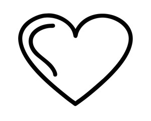 Black heart outline silhouette design for romantic concepts of love and affection.