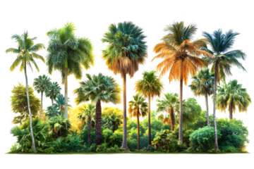 Coconut and palm trees, Bamboo, Banana, Tako, isolated tree on white background, the collection of trees, large trees database, Botanical garden organization, elements of nature, tropical