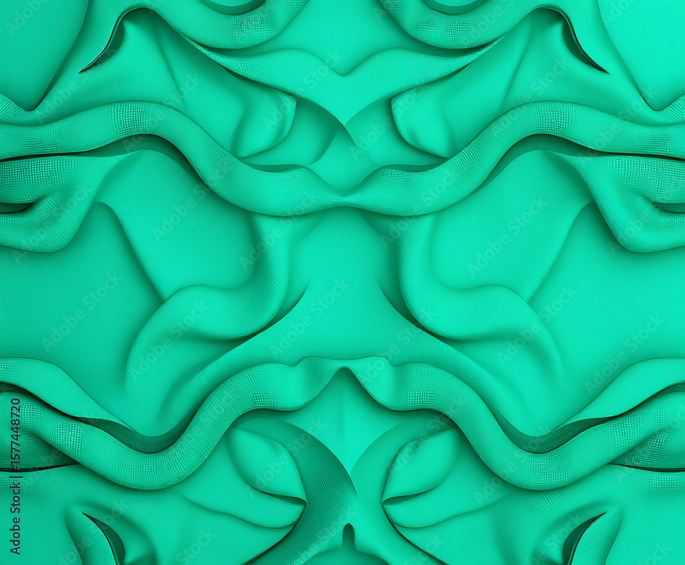 Fototapete an abstract textured background features elegant, flowing, and wavy turquoise patterns creating a sm