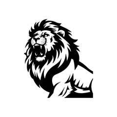Royal heraldic lions. Black silhouette of rampant lion and griffins for logo or coat of arms. Premium wild animal crest symbols