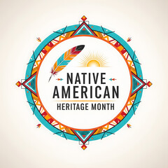 Native american heritage month celebration with traditional symbols