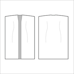 Women model with kaftan blouse top design flat sketch fashion illustration with front and back view, Short kaftan top technical drawing vector template