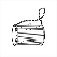 Ladies parts bag, Handbags flat sketch Template.