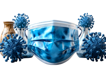 Doctor mask and coronavirus protection isolated on white background