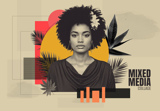 Artistic Mixed Media Collage Portrait Photo Effect