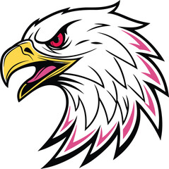 Fototapeta premium Vector illustration of a wild American eagle head mascot, a symbol of freedom