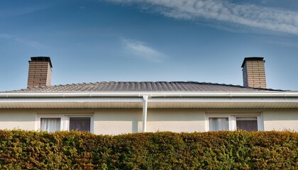 white gutter on the roof top of house
