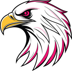 Obraz premium Bald eagle head vector cartoon illustration for a wildlife logo design