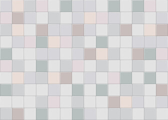 Seamless mosaic tile texture in pastel shades, perfect for interior design, 3D renders, and bathroom kitchen visuals, ideal for home decor and architectural materials.
