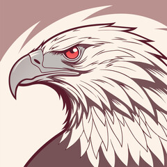 Fototapeta premium Bald eagle head vector illustration featuring a majestic wild bird, perfect for a striking tattoo design or powerful mascot symbol