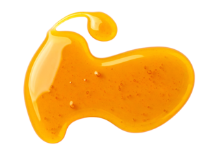 abstract honey drop splash in motion with glossy golden liquid texture and organic flowing shape on isolated background for food design, syrup ingredient, and sweet visual effect

